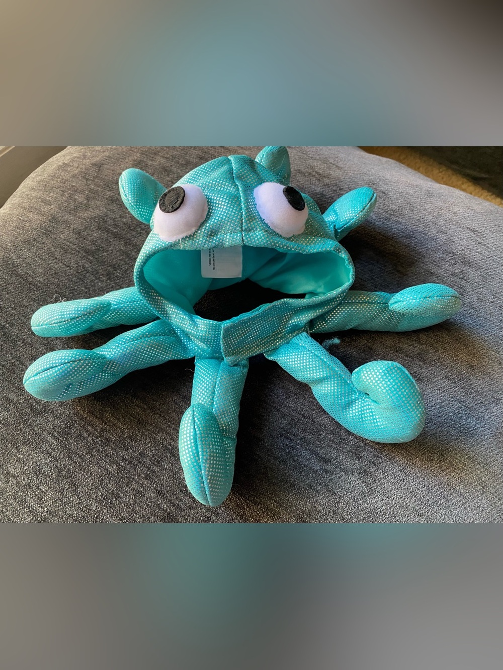 Teal Octopus Dog Costume hat